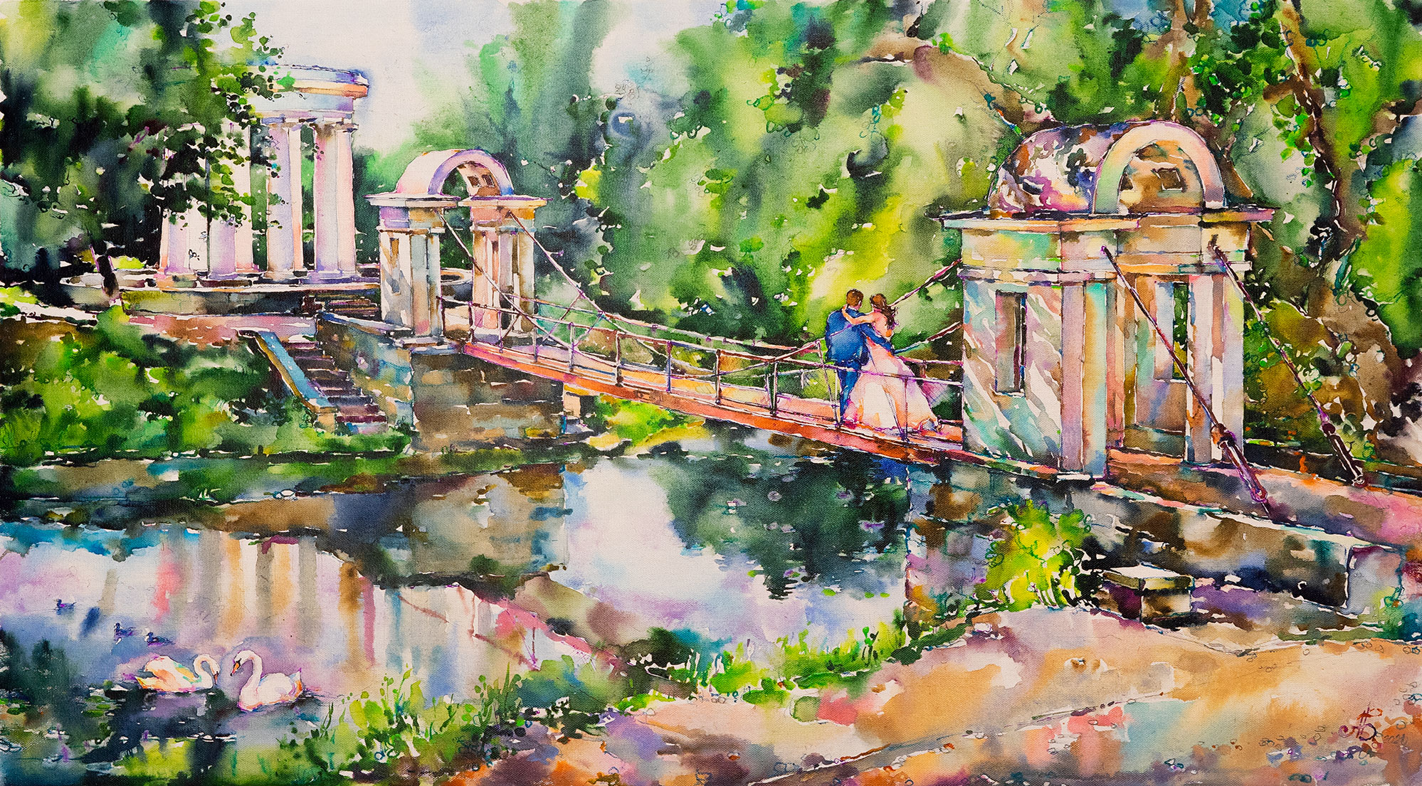 Свадебное лето в Харитоновском саду - 1, Андрей Бичурин, Купить картину Акварель