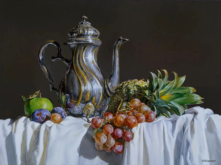 Чайник с фруктами  - 1, Валерий Шишкин , Купить картину Масло