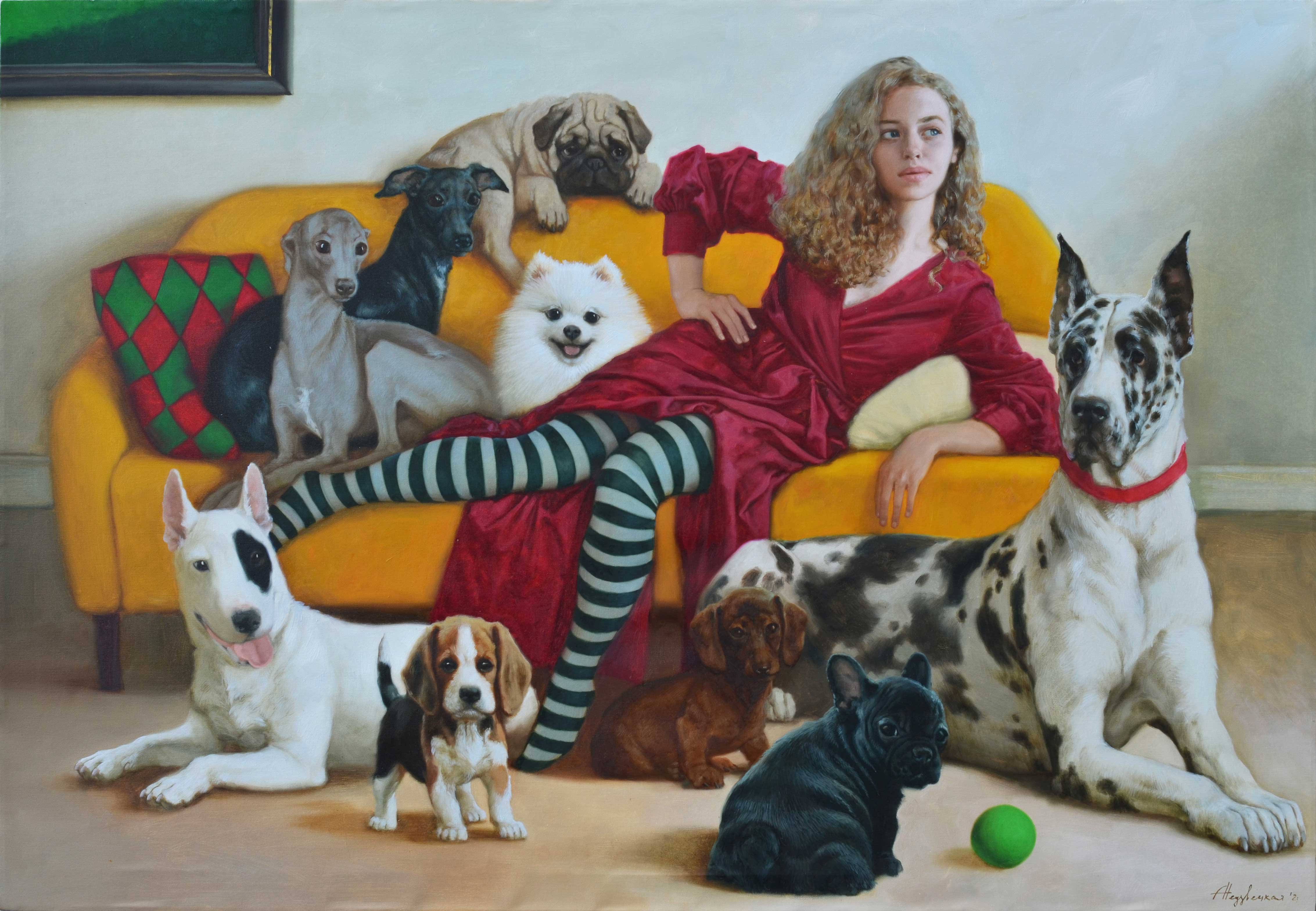 Я люблю собак - 1, Александра Недзвецкая, Купить картину Масло