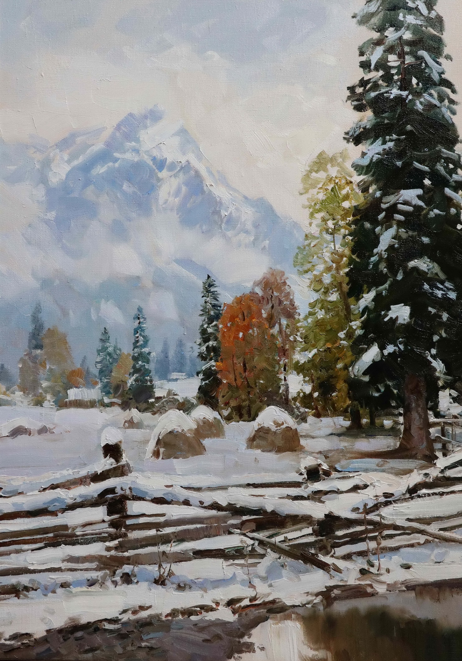 Первый снег в Архызе - 1, Александр Бабич, Купить картину Масло