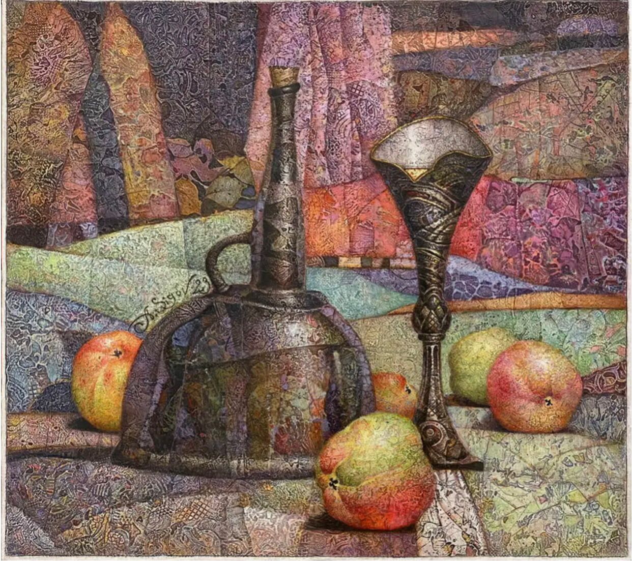 Этюд с яблочным вином - 1, Александр Сигов, Купить картину Смешанная техника