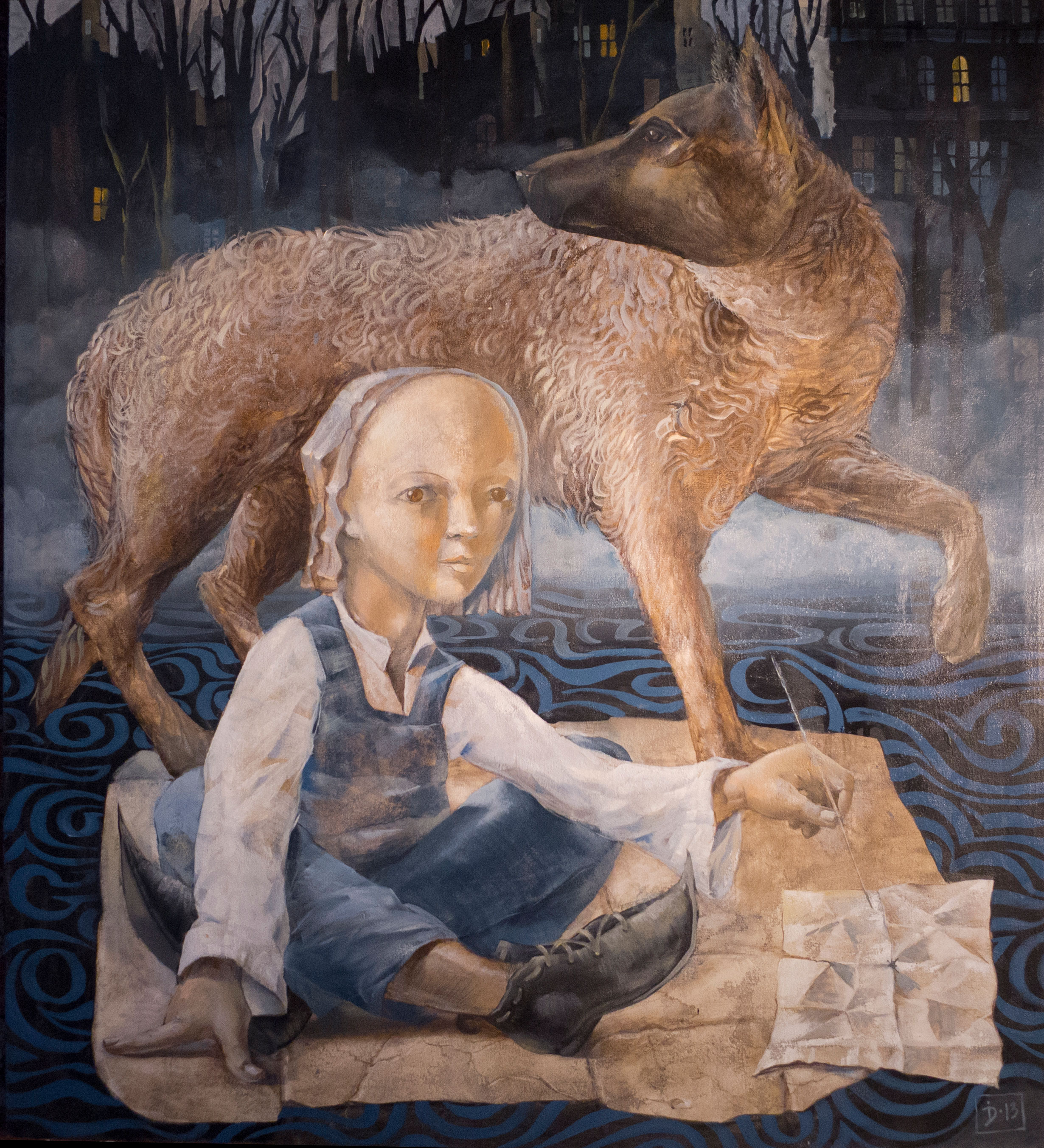 Мальчик с собакой - 1, Дмитрий Иванов, Купить картину Масло