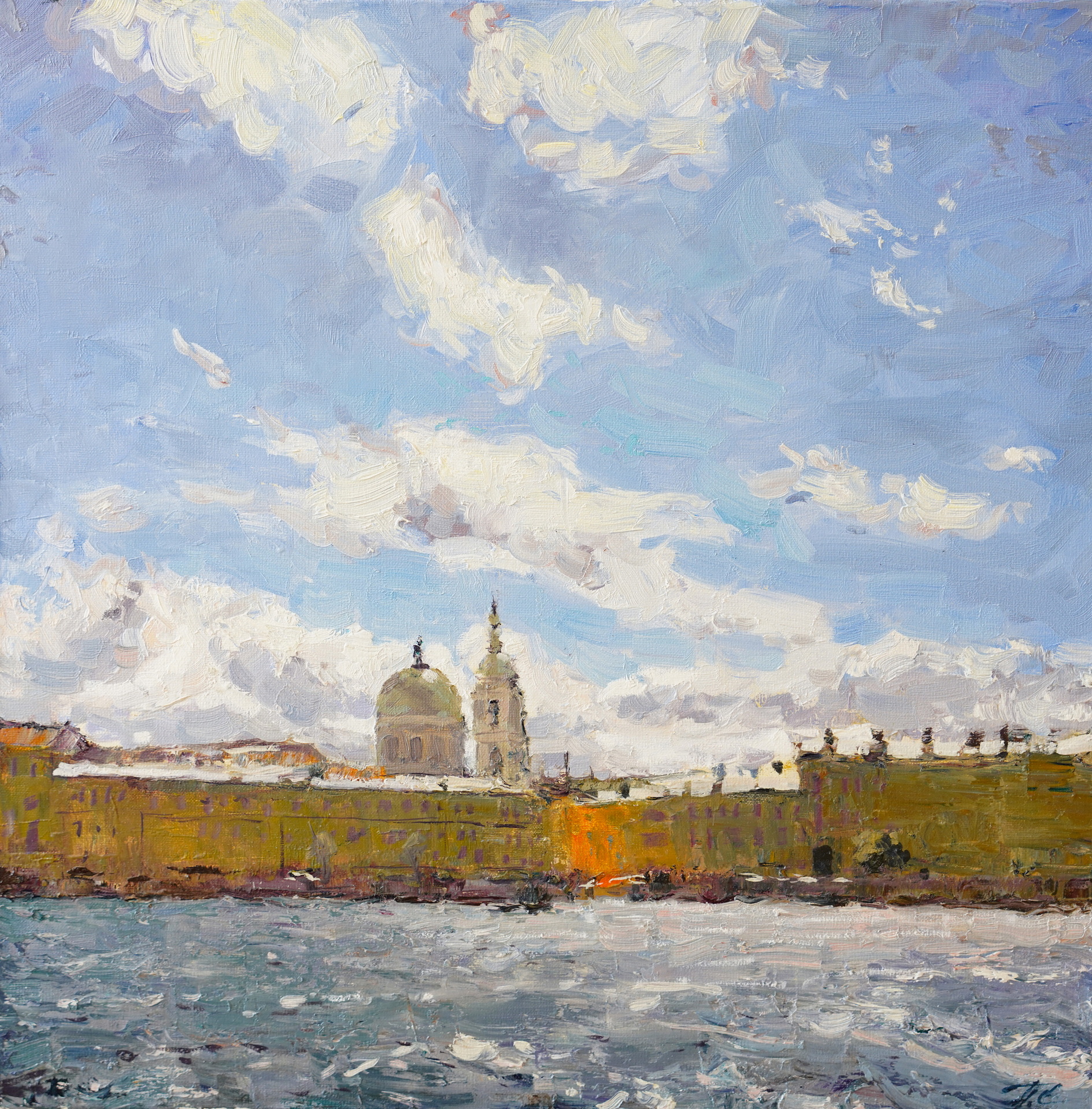 Питер. Ветреный день - 1, Сергей Прохоров , Купить картину Масло