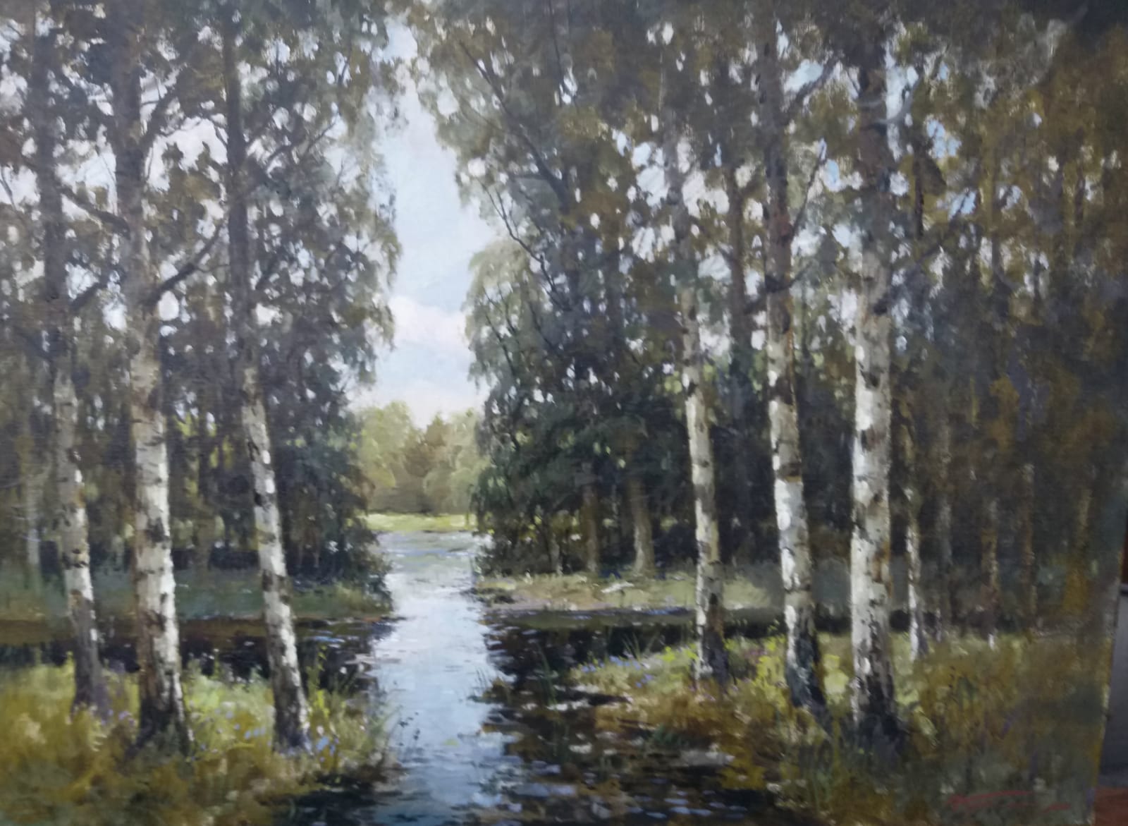Березки у реки - 1, Александр Кремер, Купить картину Масло