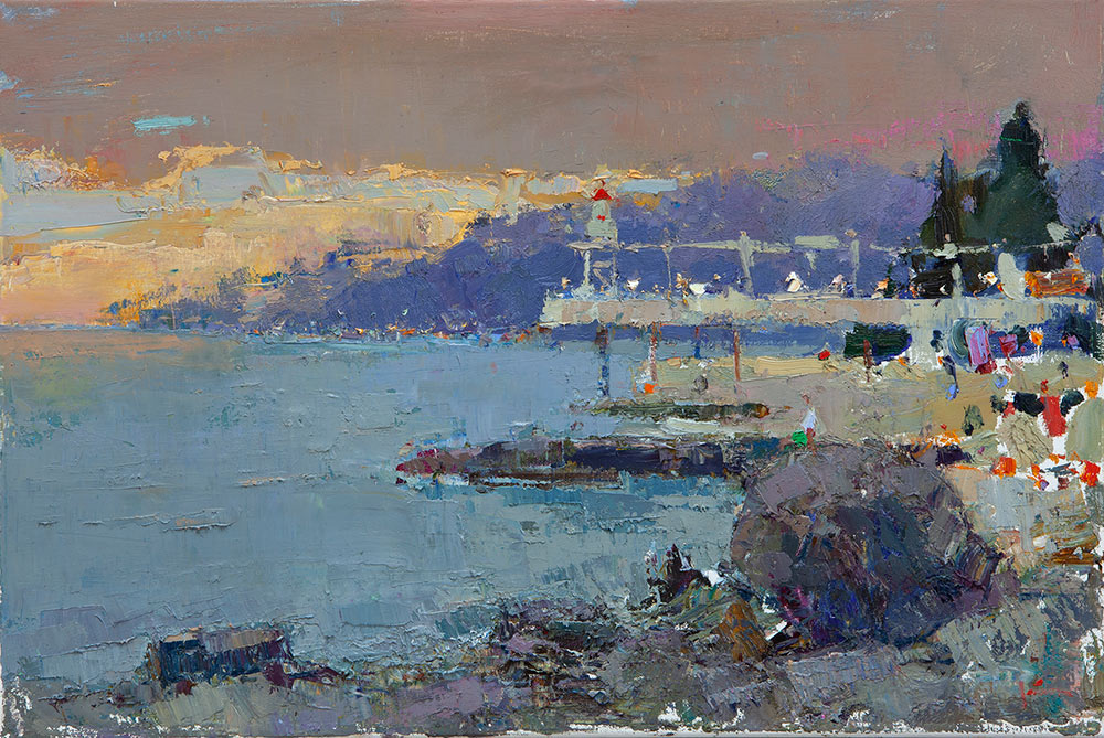 Массандровский пляж вечером - 1, Вячеслав Короленков, Купить картину Масло