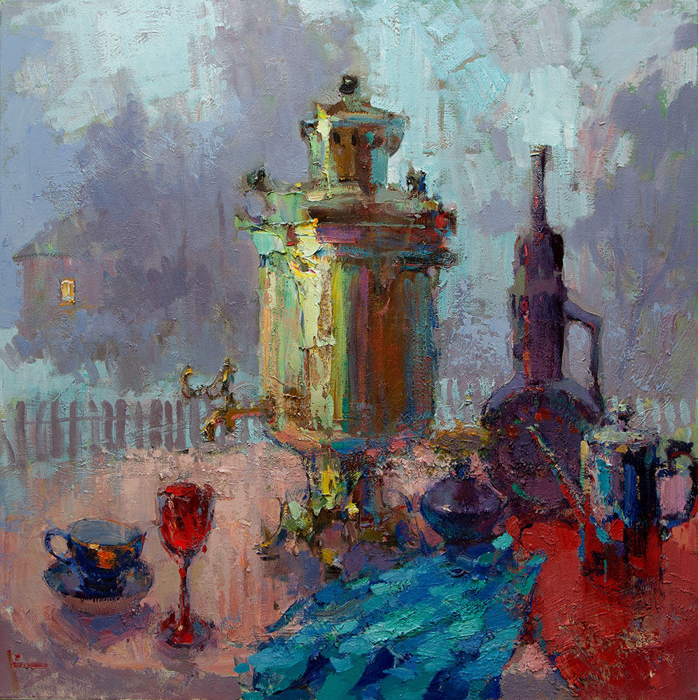 Рюмку чая в мороз - 1, Вячеслав Короленков, Купить картину Масло