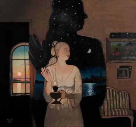 Женщина с керосиновой лампой