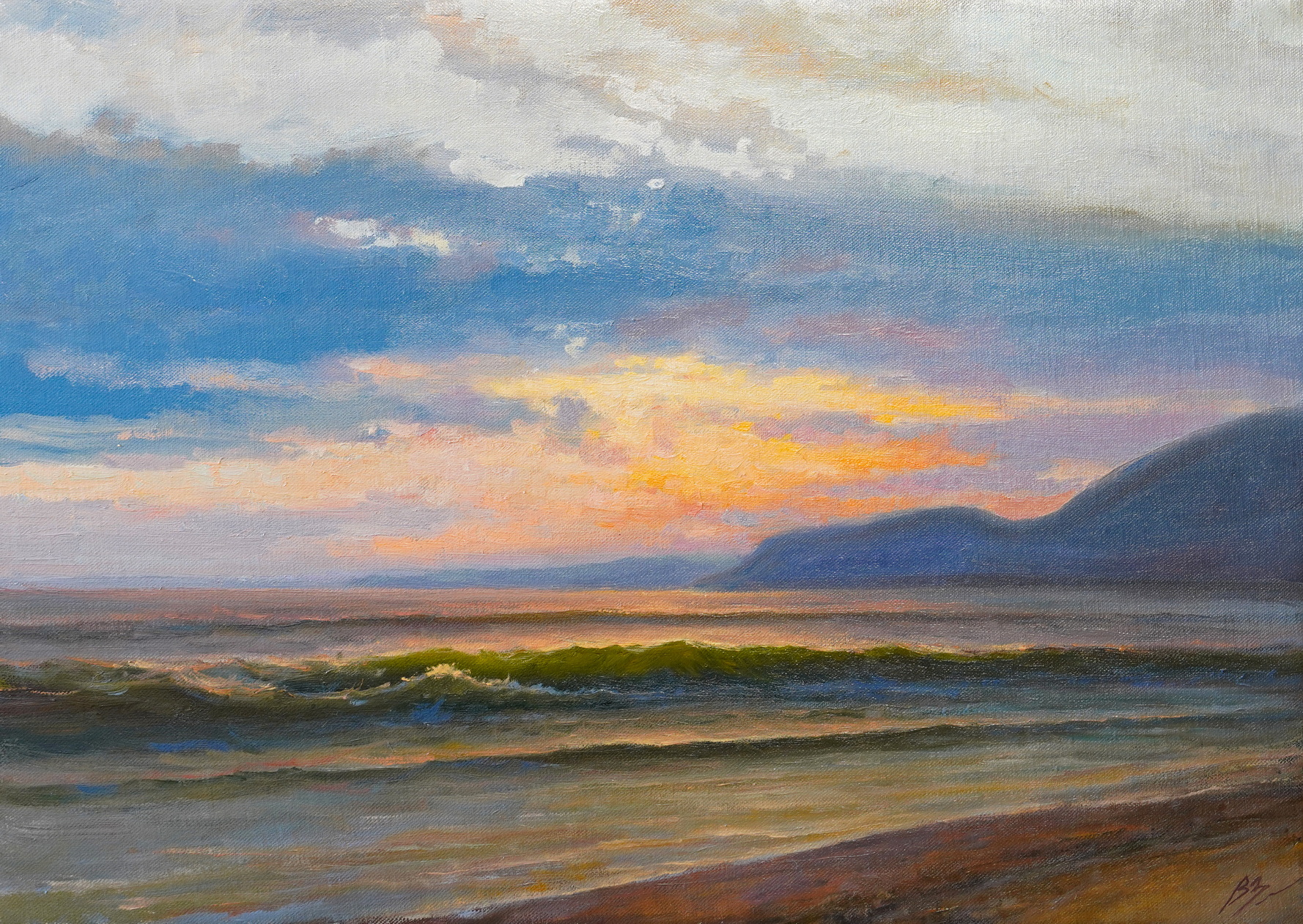 Вечер на морском берегу - 1, Вадим Зайнуллин , Купить картину Масло