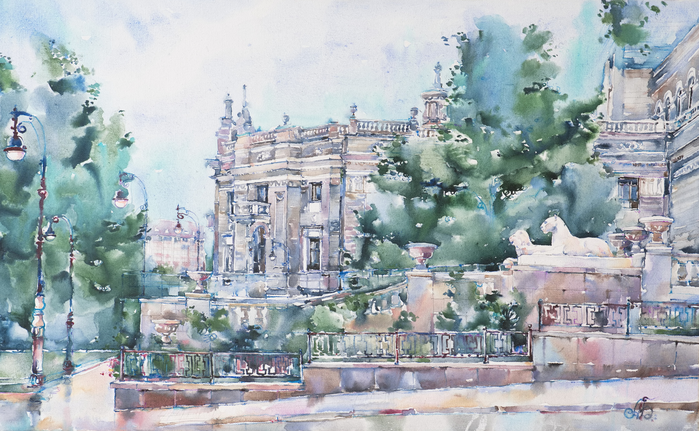 Оперный театр - 1, Андрей Бичурин, Купить картину Акварель