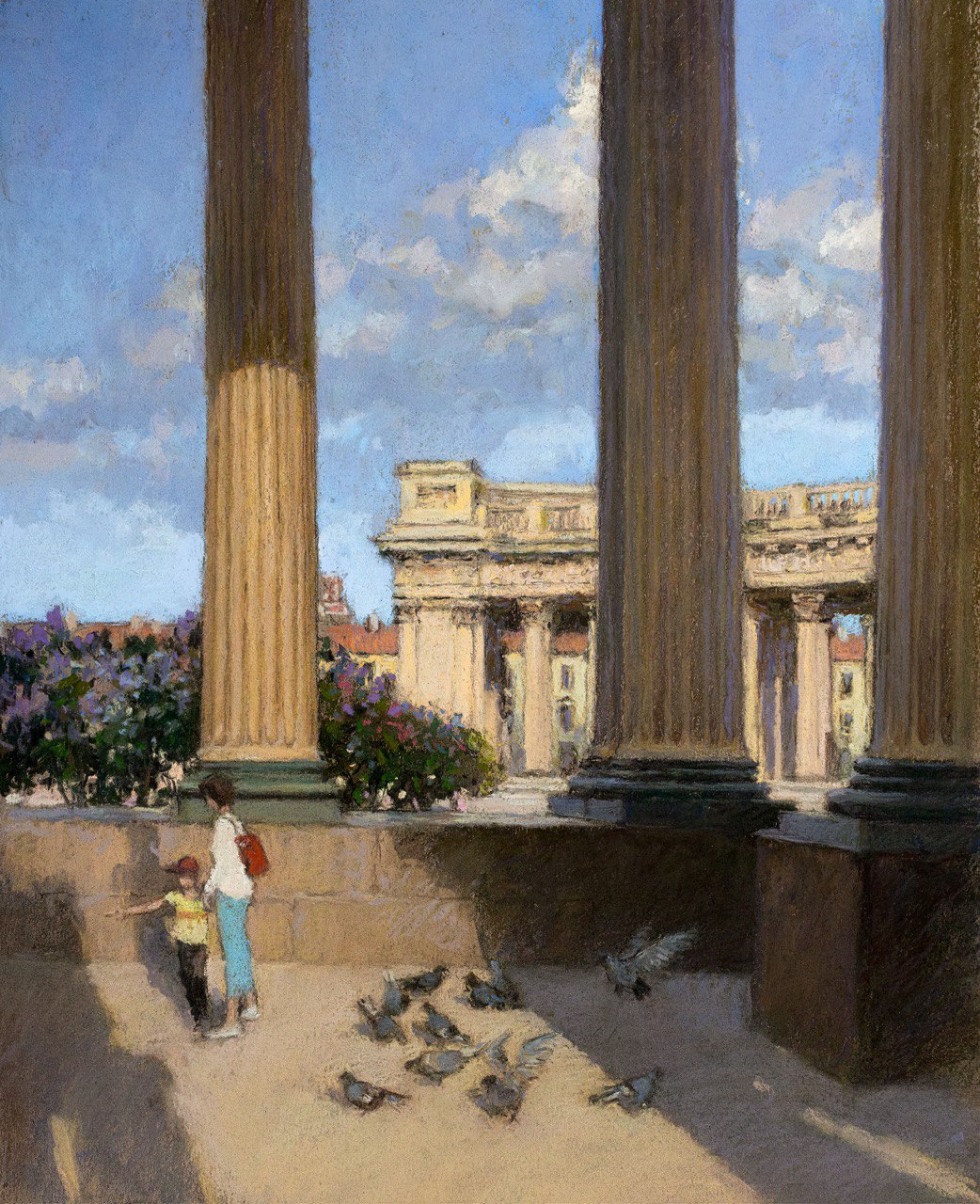 Казанский собор. Голуби.  - 1, Сергей Усик, Купить картину Авторская техника