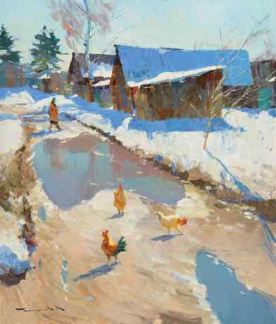 Апрель на деревенских улицах