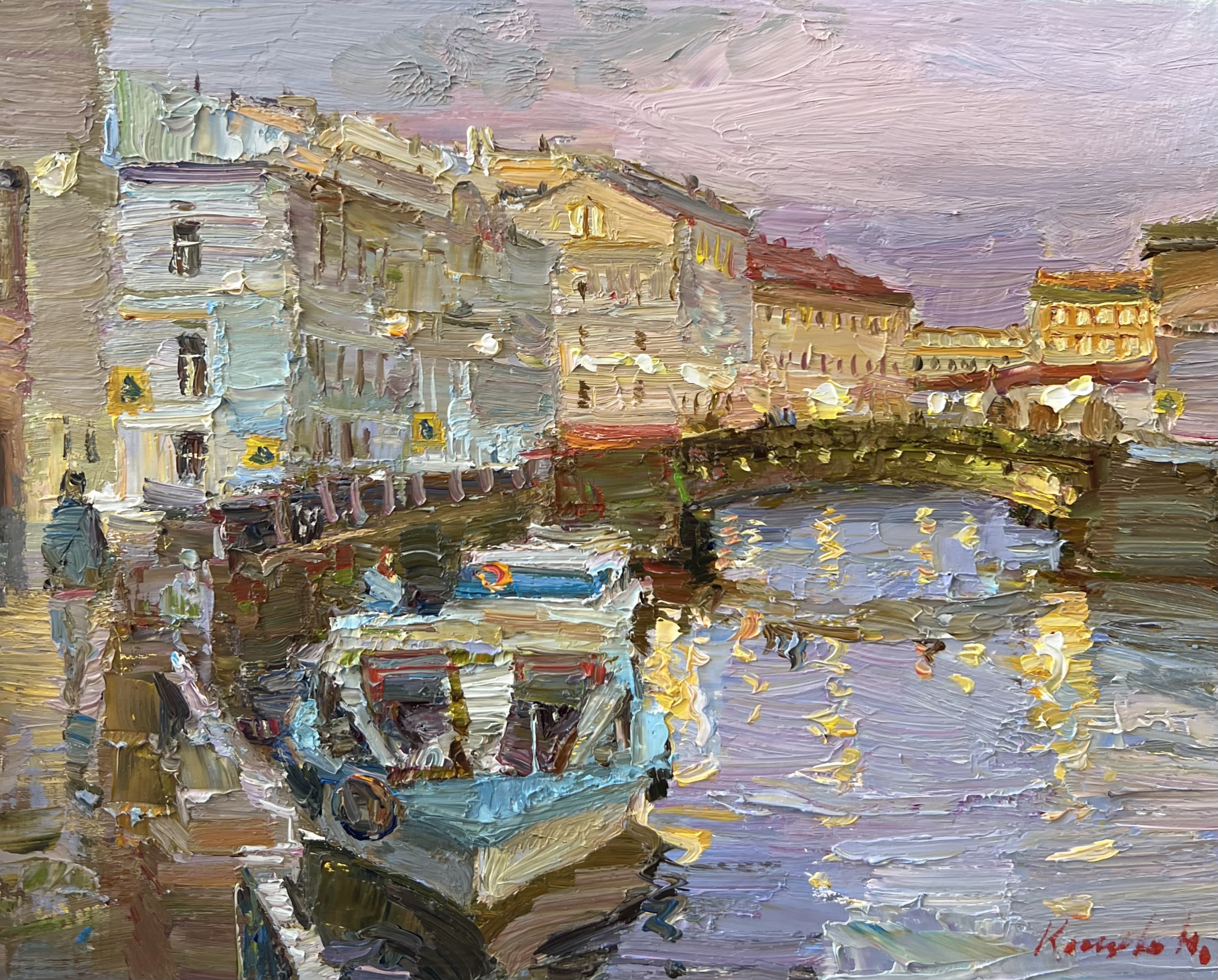 Вечерние огни  - 1, Юлия Косцова, Купить картину Масло