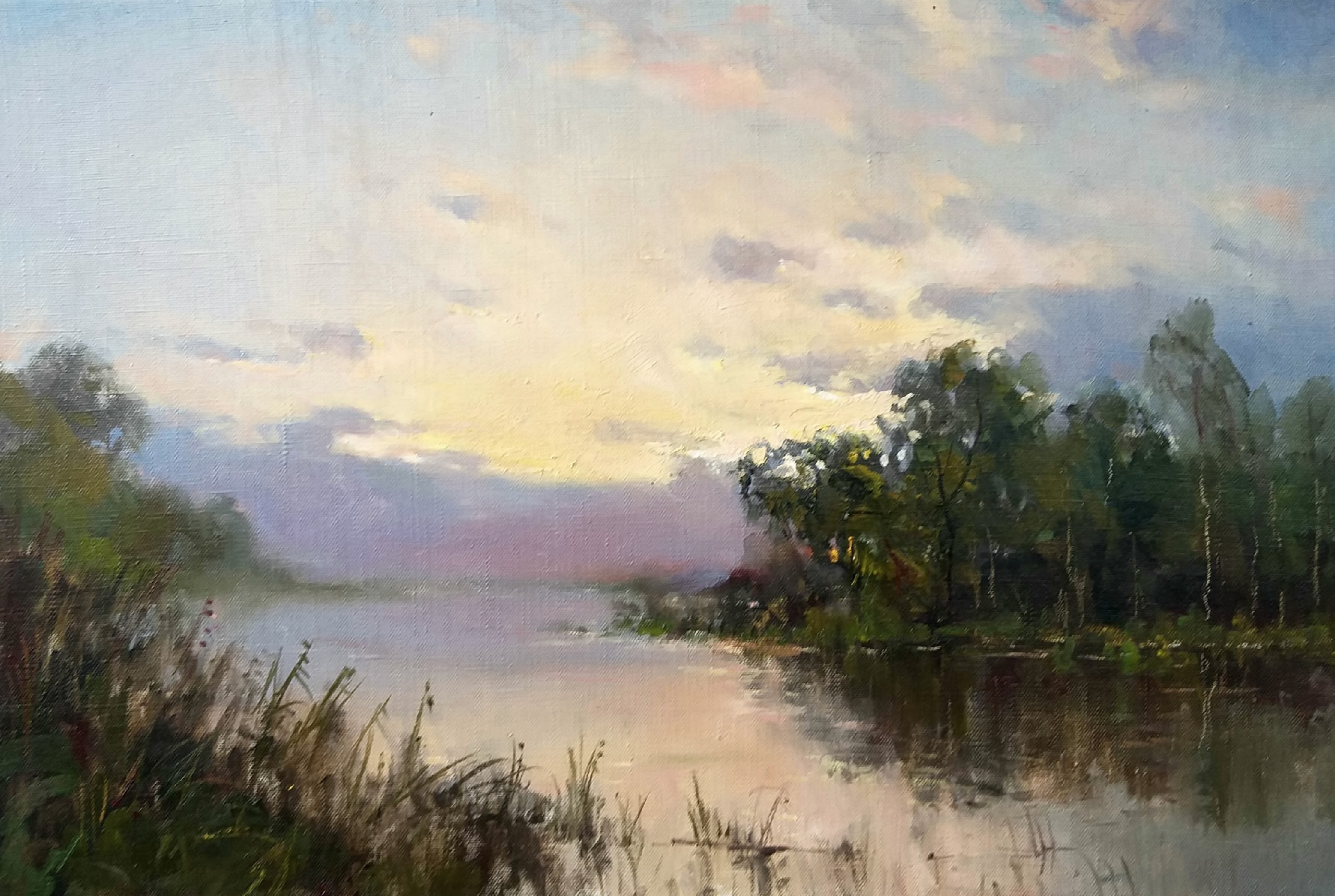 Река в закате - 1, Александр Кремер, Купить картину Масло